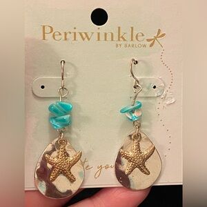 Periwinkle by Barlow Starfish Island Vacation Earrings Tropical Beach